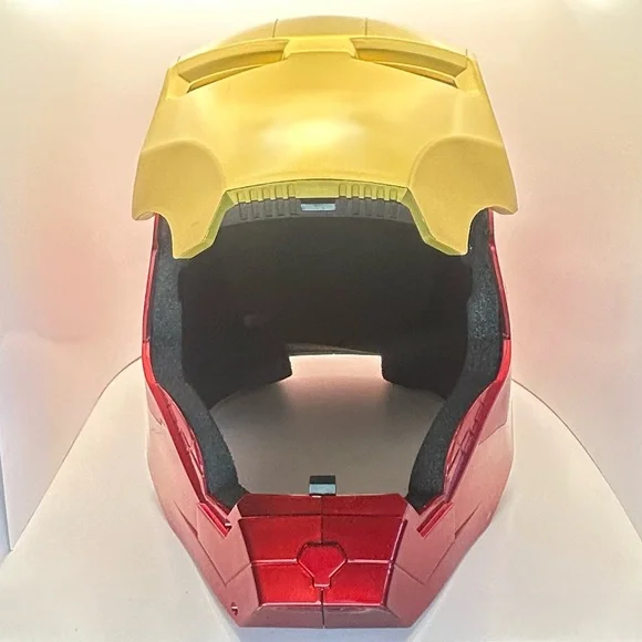 Marvel Ironman Helmet LED Light Up Eyes Foam Liner Push Button Opening Front - Picture 3 of 16
